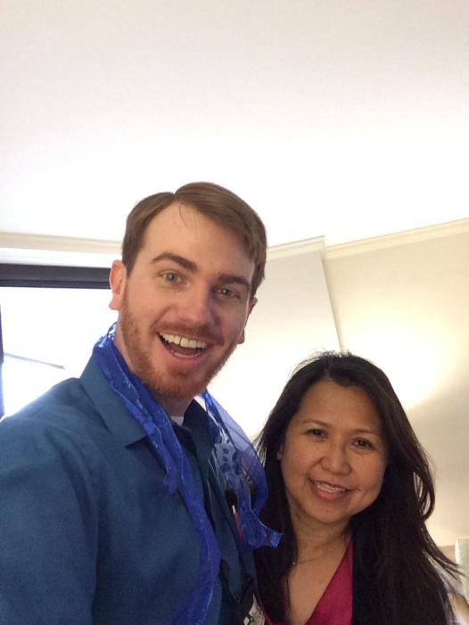 Mafe and I after selling off a chocolate basket at the FSU mixer!