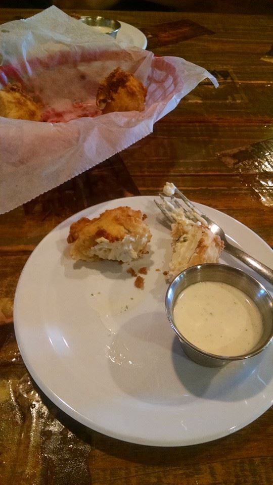 Fried jalapeño cream cheese balls with ranch. FRIED CREAM CHEESE.